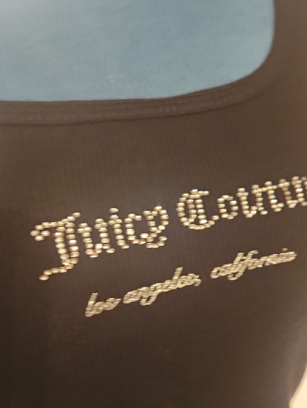 Juicy Couture Black Rhinestone Logo Ribbed Tank Xsmall - Picture 9 of 13